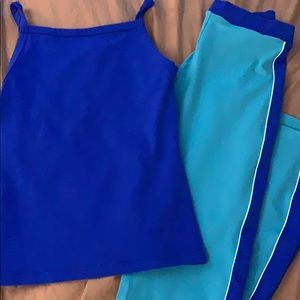 Working out blue suit